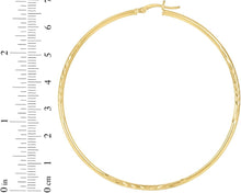 Load image into Gallery viewer, 10k Yellow Gold 2mm High Polish and Satin Finish Round Tube Hoop Earrings