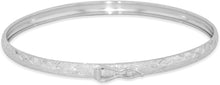 Load image into Gallery viewer, 14k Yellow Gold or White Gold 6mm Diamond Cut Satin Finish Textured Bangle Bracelet 7 Inch