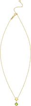 Load image into Gallery viewer, 14k Yellow Gold Natural Gemstone Clover Charm Adjustable Chain Necklace, 16 Inch-18" (Swiss Blue Topaz, Garnet, Amethyst, Citrine or Peridot)