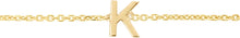 Load image into Gallery viewer, 14k Yellow Gold 0.2" Mini Alphabet Letter A - Z Initial Charm Pendant with Extendable Adjustable Chain Bracelet