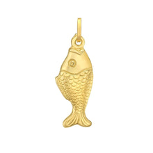 Load image into Gallery viewer, 14k Yellow Gold 26.3mm Polished Fish with Optional Chain Pendant Charm