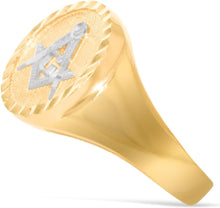 Load image into Gallery viewer, 10k Yellow Gold 15mm Oval Free Mason Signet Men's Ring, Sizes 5 - 13