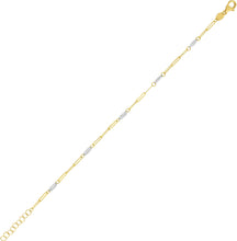 Load image into Gallery viewer, Italian 14k Two-Tone Gold 2.8mm Oval & Paperclip Link Charm Bracelet, 7.5 Inch