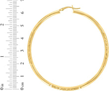 Load image into Gallery viewer, 10k Yellow Gold 3mm High Polish and Satin Finish Round Tube Hoop Earrings