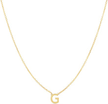 Load image into Gallery viewer, 14k Yellow Gold 0.2" Mini Alphabet Letter A - Z Initial Charm Pendant with Extendable Adjustable Chain Necklace