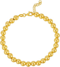 Load image into Gallery viewer, 14k Yellow Gold 6mm Shiny High Polish Bead Chain Bracelet 7.25" - 8.25 Inch