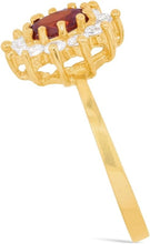 Load image into Gallery viewer, 10k Yellow Gold 11.5mm Birthstone Oval Gemstone CZ Ring, Size 4-10