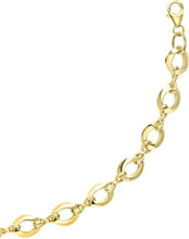 Load image into Gallery viewer, 14k Yellow Gold 6mm Alternating Polished Oval & Faceted Infinity Link Bracelet, 7.5 Inch