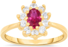 Load image into Gallery viewer, 10k Yellow Gold 11.5mm Birthstone Oval Gemstone CZ Ring, Size 4-10