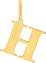 Load image into Gallery viewer, 14k Yellow Gold 0.9" Alphabet Letter A - Z Initial Charm Pendant with optional Extendable Adjustable Chain Necklace
