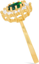 Load image into Gallery viewer, 10k Yellow Gold 11.5mm Birthstone Oval Gemstone CZ Ring, Size 4-10