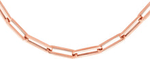 Load image into Gallery viewer, 14k Rose Gold 4.2mm or 6mm Hollow Paperclip Link Chain Necklace - 18 Inch