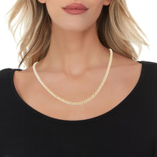 Load image into Gallery viewer, 14k Yellow Gold and White Gold Two-Tone 4mm Solid Iced Pave Franco Chain Necklace