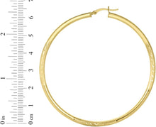 Load image into Gallery viewer, 10k Yellow Gold 3mm High Polish and Satin Finish Round Tube Hoop Earrings