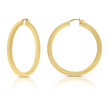 Load image into Gallery viewer, 14k Yellow Gold 5mm x 30mm High Polish Round Tube Hoop Earrings