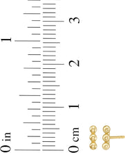 Load image into Gallery viewer, 14k Yellow Gold 5.7mm Beaded Bar Stud Earrings