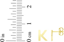 Load image into Gallery viewer, 14k Yellow Gold 6.5mm High Polish Initial-K Stud Earrings