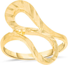 Load image into Gallery viewer, 10k Yellow Gold 20mm Freeform Curved Openwork Filigree Ring