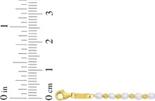 Load image into Gallery viewer, 14k Yellow Gold Alternating Bead & Pearl Link Chain Bracelet, 7-8 Inch