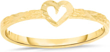 Load image into Gallery viewer, 10k Yellow Gold 4.4mm Thin Mini Heart Filigree Ring