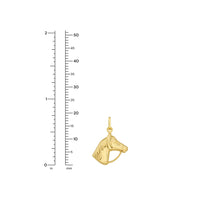 Load image into Gallery viewer, 14k Yellow Gold 18.5mm Polished Horse Head with Optional Chain Pendant Charm