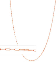 Load image into Gallery viewer, 14k Yellow Gold 1.5mm Solid Paperclip Link Chain Necklace