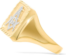 Load image into Gallery viewer, 10k Yellow Gold 14mm Square Free Mason Signet Men's Ring, Sizes 5 - 13
