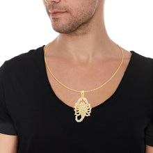 Load image into Gallery viewer, 10k Yellow Gold Scorpion Two-Tone Religious Pendant