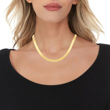 Load image into Gallery viewer, 10k Yellow Gold 7mm Super Flexible Silky Herringbone Chain Necklace