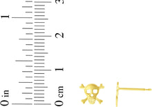 Load image into Gallery viewer, 14k Yellow Gold 6mm Skull Stud Earrings