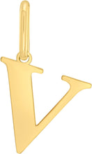 Load image into Gallery viewer, 14k Yellow Gold 0.9" Alphabet Letter A - Z Initial Charm Pendant with optional Extendable Adjustable Chain Necklace