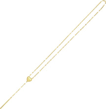Load image into Gallery viewer, 14k Yellow Gold 10.5mm Heart Lariat Charm Adjustable Draw String Clasp Chain Necklace, 20 Inch
