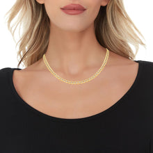 Load image into Gallery viewer, 10k Yellow Gold and White Gold 6mm Solid Two-Tone Curb Cuban Chain Necklace