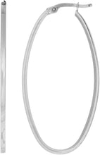 Load image into Gallery viewer, 14k Yellow Gold or White Gold 40mm Large Oval Hoop Earrings