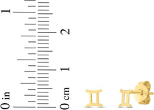 Load image into Gallery viewer, 14k Yellow Gold 5mm High Polish Zodiac Horoscope Aquarius Stud Earrings