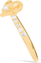 Load image into Gallery viewer, 10k Yellow Gold 7mm Curved Heart CZ Band Ring, Sizes 4 - 9.5