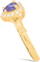 Load image into Gallery viewer, 10k Yellow Gold 9mm Birthstone Gemstone Heart CZ Ring, Size 4-10