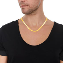 Load image into Gallery viewer, 14k Yellow Gold 4.5mm Solid Herringbone Chain Necklace