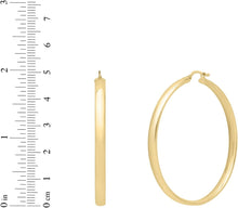 Load image into Gallery viewer, 14k Yellow Gold Small High Polish Round Wedding Band Hoop Earrings - view 9