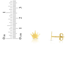 Load image into Gallery viewer, 14k Yellow Gold 8mm Crown Stud Earrings