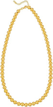 Load image into Gallery viewer, 14k Yellow Gold 7mm Shiny High Polish Bead Chain Necklace 18" - 19" - 20 Inch
