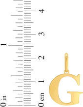 Load image into Gallery viewer, 14k Yellow Gold 0.9" Alphabet Letter A - Z Initial Charm Pendant with optional Extendable Adjustable Chain Necklace