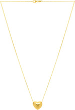 Load image into Gallery viewer, 14k Yellow Gold Puffed Heart Charm Pendant Cable Chain Necklace, 18 Inch