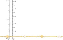 Load image into Gallery viewer, 14k Yellow Gold 8.3mm Gold Pearl & Clover Station Link Bracelet, 6.25" - 7 Inch