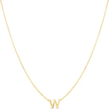 Load image into Gallery viewer, 14k Yellow Gold 0.2" Mini Alphabet Letter A - Z Initial Charm Pendant with Extendable Adjustable Chain Necklace