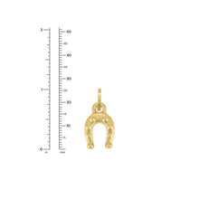 Load image into Gallery viewer, 14k Yellow Gold 28mm Polished Puffy Horseshoe with Optional Chain Pendant Charm