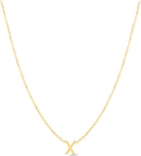 Load image into Gallery viewer, 14k Yellow Gold 0.2" Mini Alphabet Letter A - Z Initial Charm Pendant with Extendable Adjustable Chain Necklace