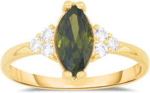 Load image into Gallery viewer, 10k Yellow Gold 10.8mm Birthstone Marquise Gemstone CZ Ring, Size 4-10