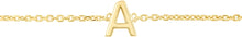 Load image into Gallery viewer, 14k Yellow Gold 0.2" Mini Alphabet Letter A - Z Initial Charm Pendant with Extendable Adjustable Chain Bracelet