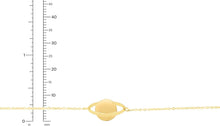 Load image into Gallery viewer, 14k Yellow Gold 8.5mm Saturn Planet Charm Bracelet, Adjustable 6.25" - 7 Inch